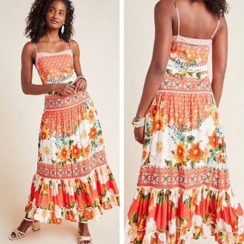 FARM Rio Lorraine Boho Hippie Flowy Luxury Maxi Dress Small - Picture 1 of 15